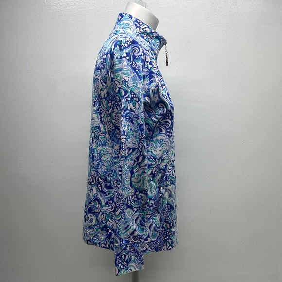 Lilly Pulitzer Skipper Popover 1/2 Zip Cotton Pullover 60 Animals Blue Small - Picture 4 of 10